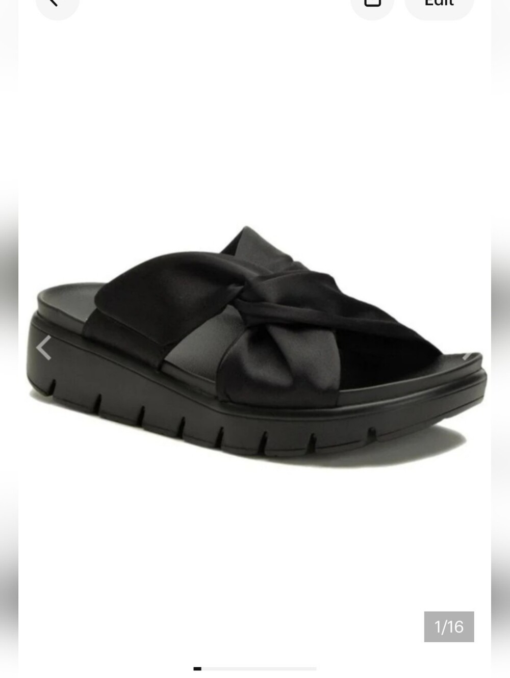 NEW Alegria Rylie Black Satin Knotted Platform Sandals Size 37 | 7-7.5